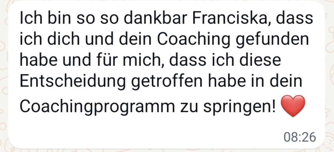 Ein WhatsApp-Screenshot einer positiven Bewertung zu meiner Arbeit